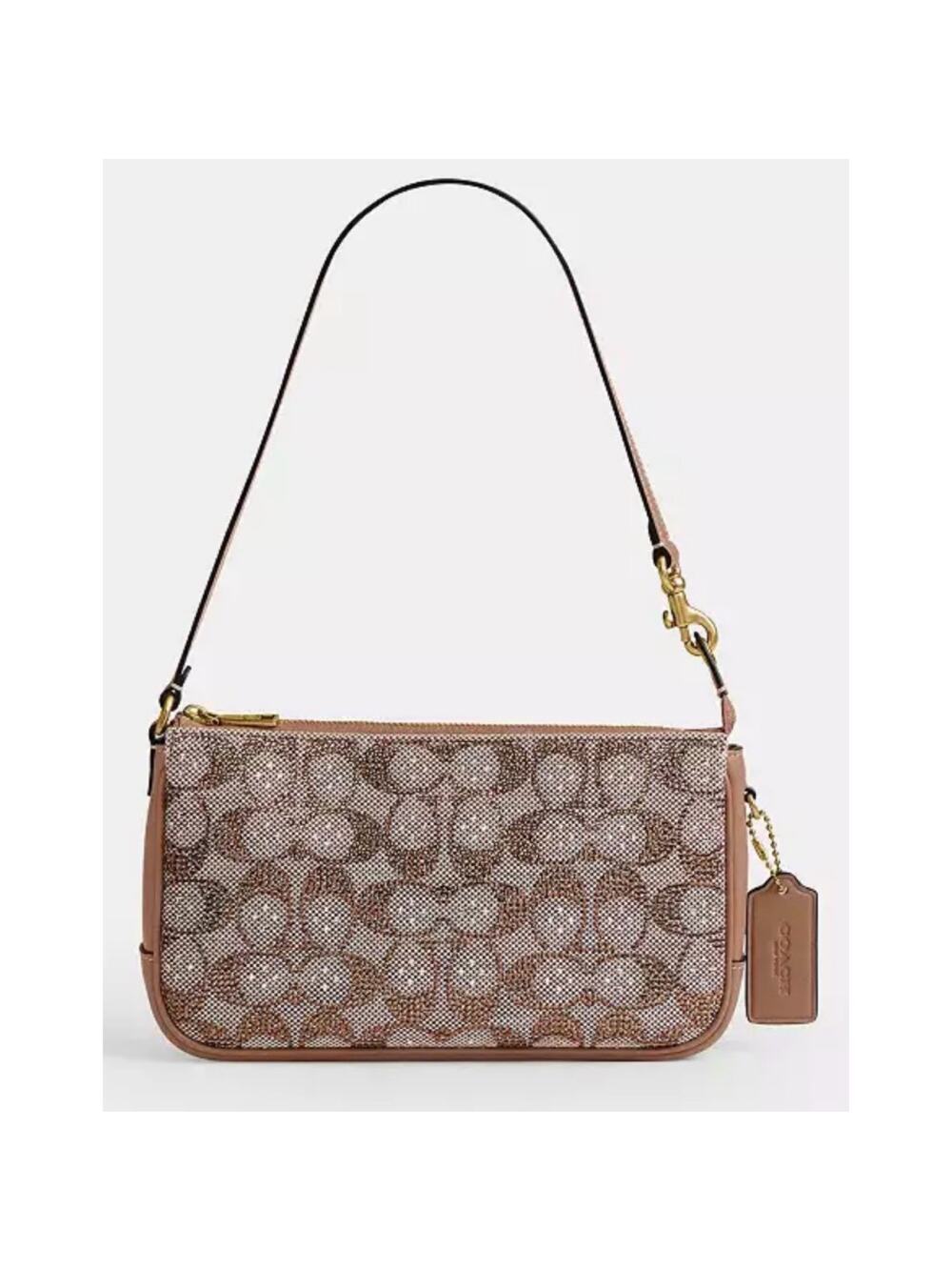 COACH Plaza Bag In Crystal Signature Jacquard, MUSHROOM